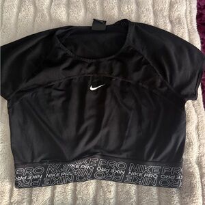 Nike Pro Black Crop Top Size S/M